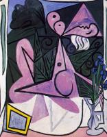 Picasso, Pablo - nude with a bouquet of irises and a mirror